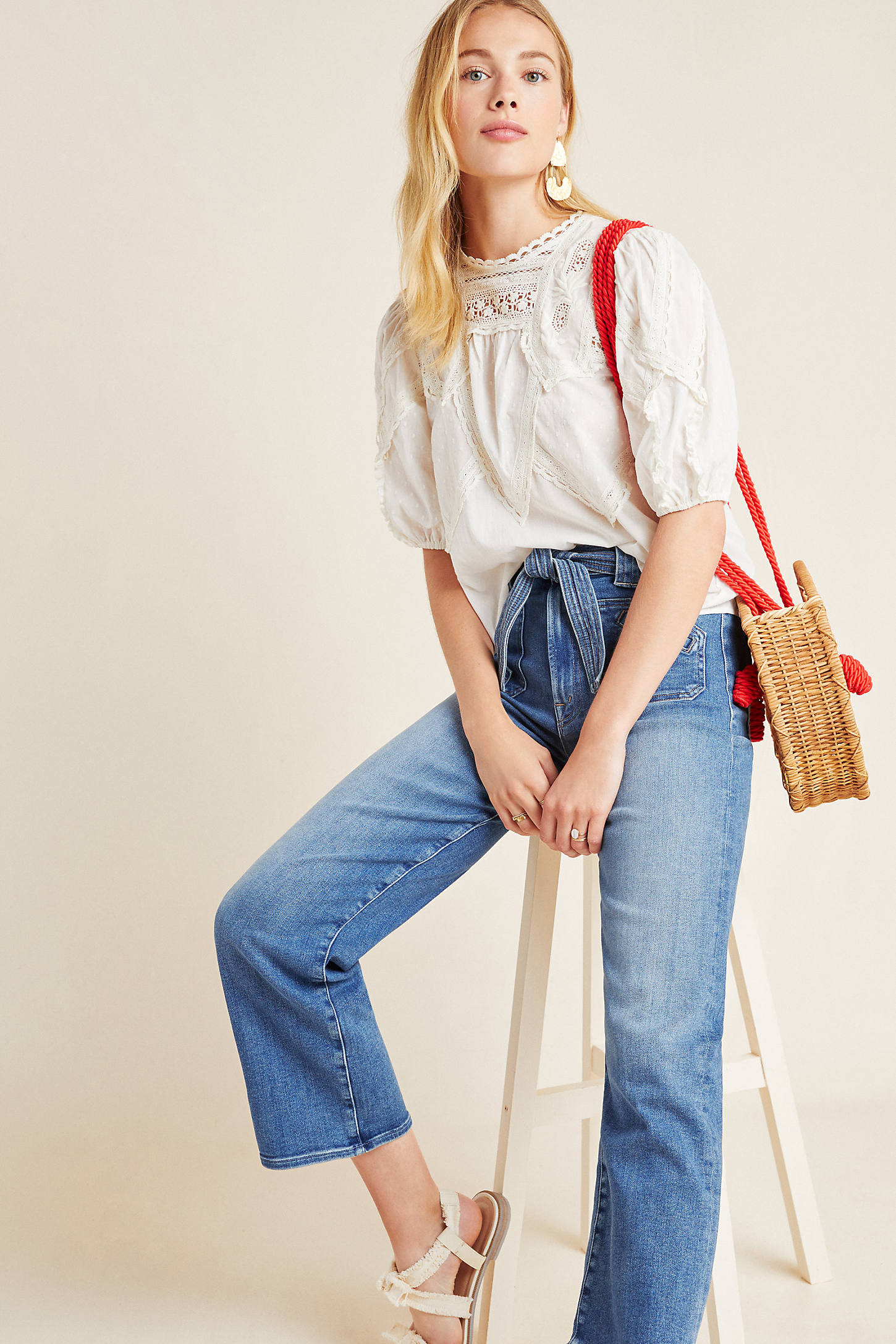 Aderyn Puff-Sleeved Lace Blouse | Anthropologie (US)