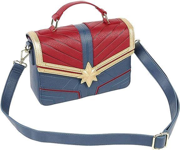 Loungefly Captain Marvel Faux Leather Crossbody Bag Standard | Amazon (US)