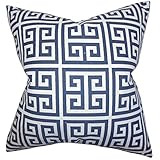 The Pillow Collection Paros Greek Key Navy Blue Down Filled Throw Pillow | Amazon (US)