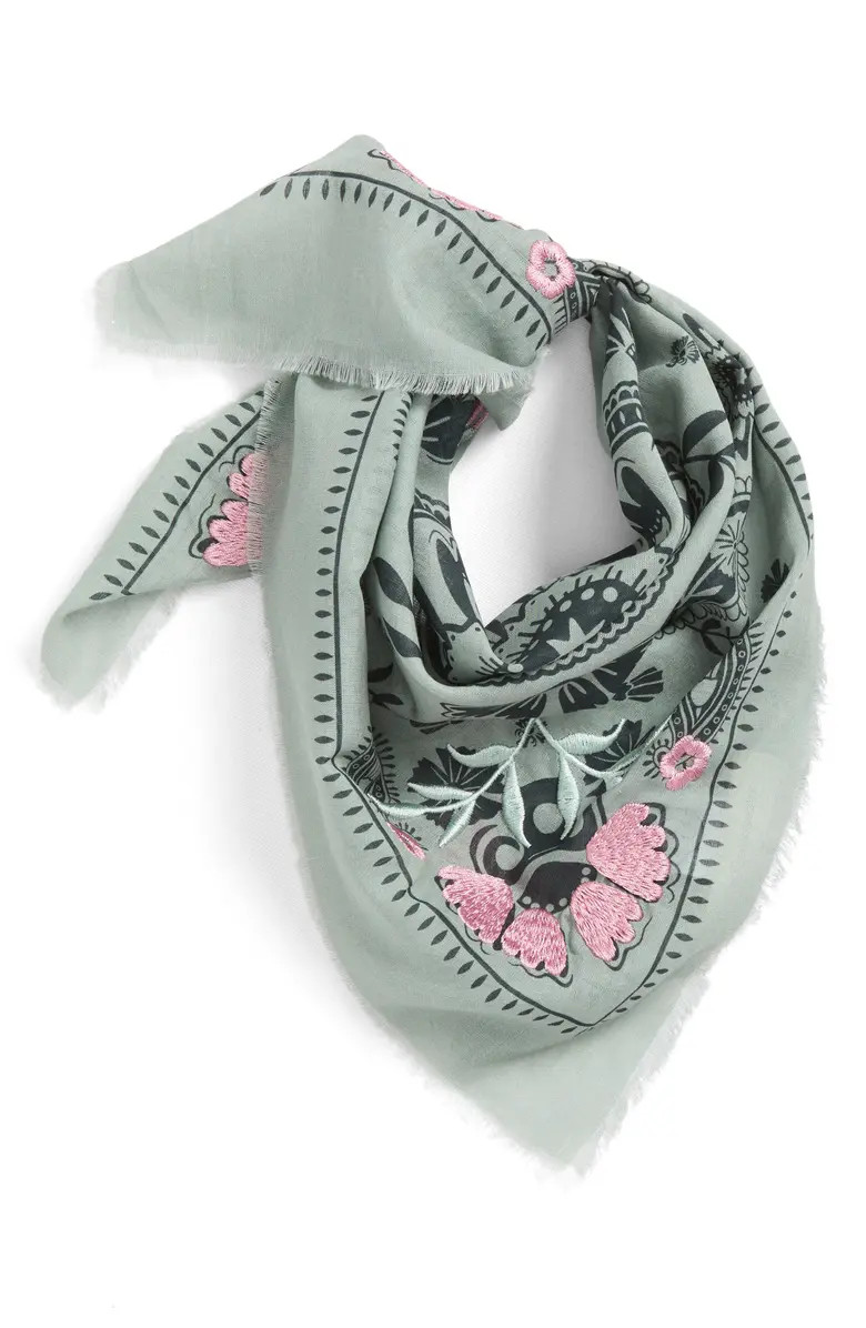 Floral Embroidered Bandana | Nordstrom