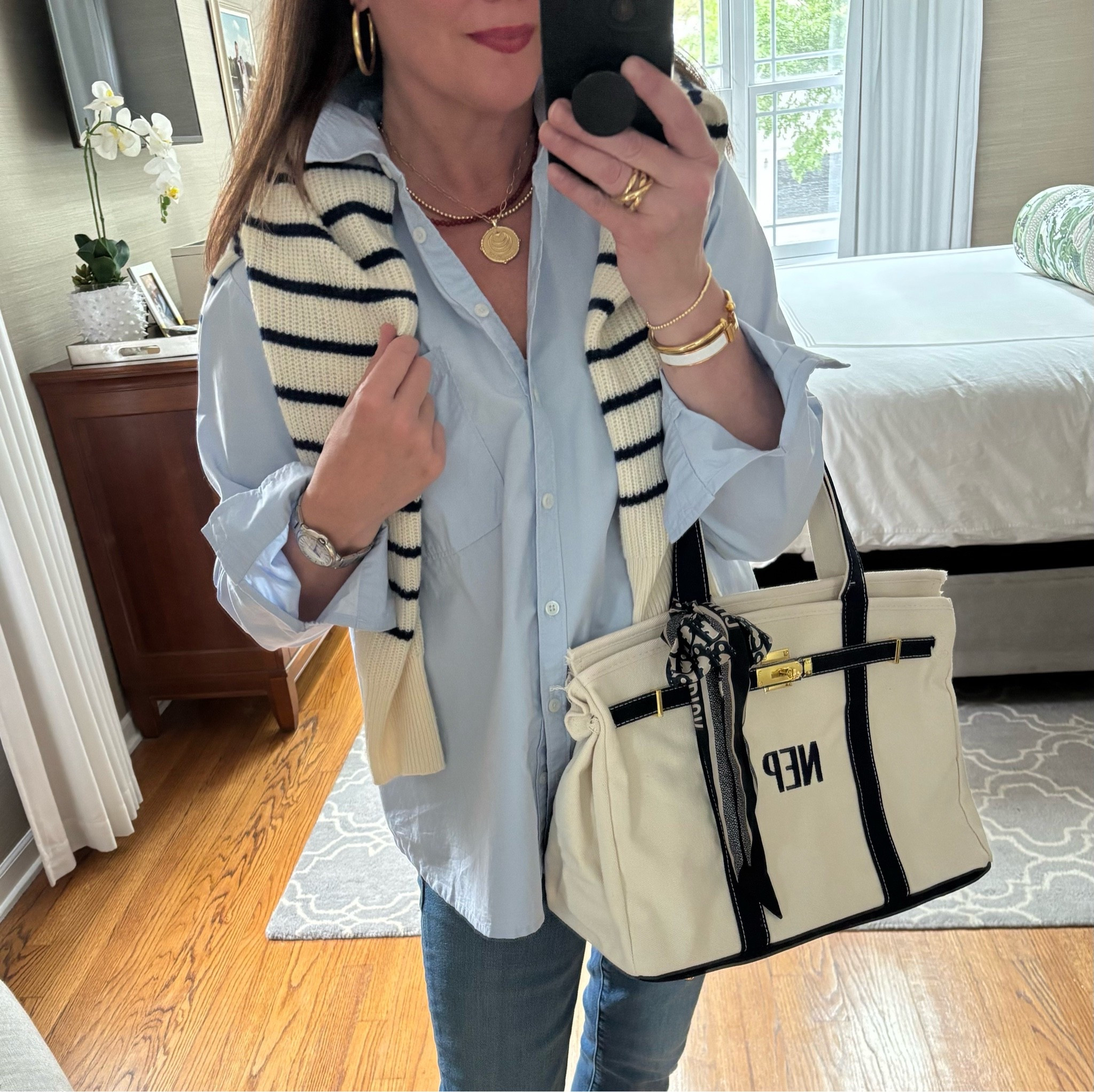 New spring/summer handbag! Loving this canvas boatkin and had it embroidered with my initials! I’ve linked a great option for you on LTK and in stories ✨