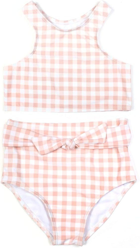 SwimZip Girls' Halter Top and Bikini Bottom 2 Piece Set UPF 50+ Sun Protection | Amazon (US)