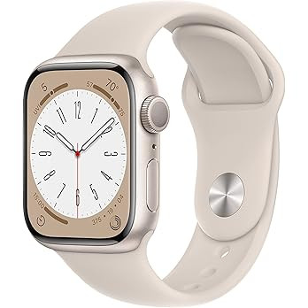 Apple Watch Series 8 [GPS, 41mm] - Starlight Aluminum Case with Starlight Sport Band, S/M (Renewe... | Amazon (US)