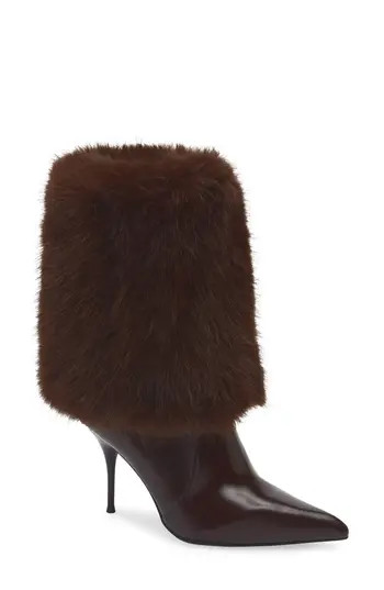 Jeffrey Campbell Thermal Faux Fur Cuff Bootie in Coffee Combo at Nordstrom Rack, Size 6.5 | Nordstrom Rack