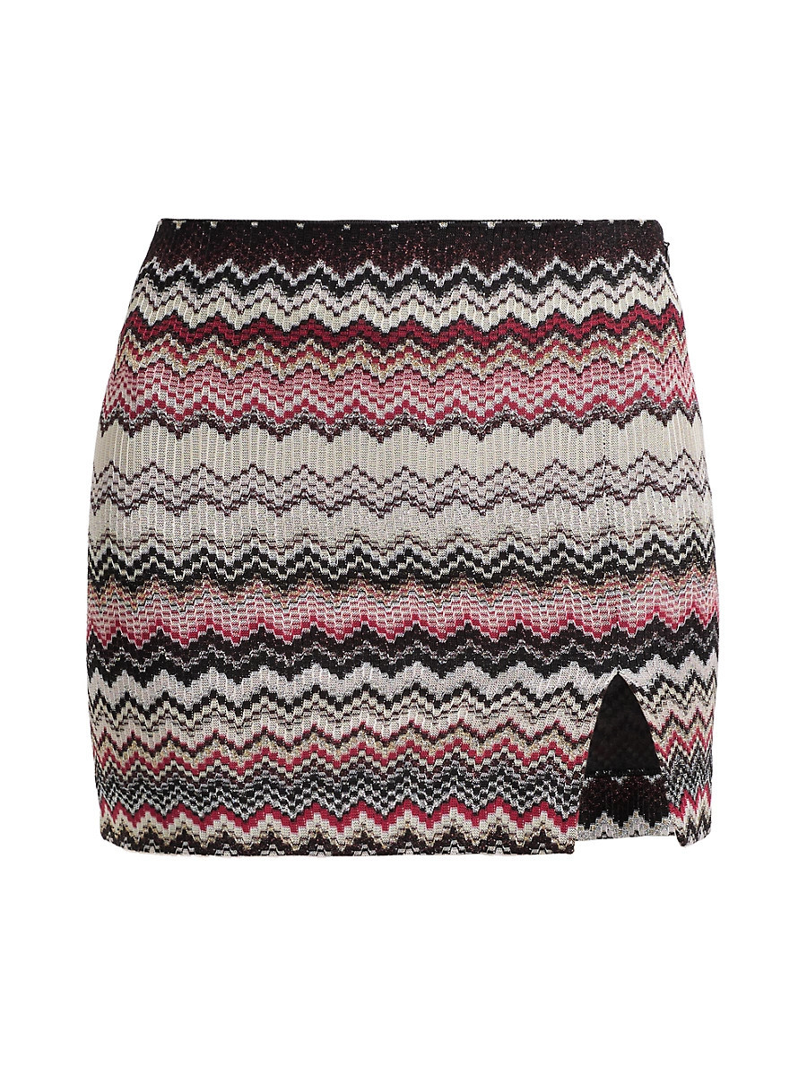 Women's Zig Zag Knit Miniskirt - Multi Pink Beige Tones - Size 4 | Saks Fifth Avenue