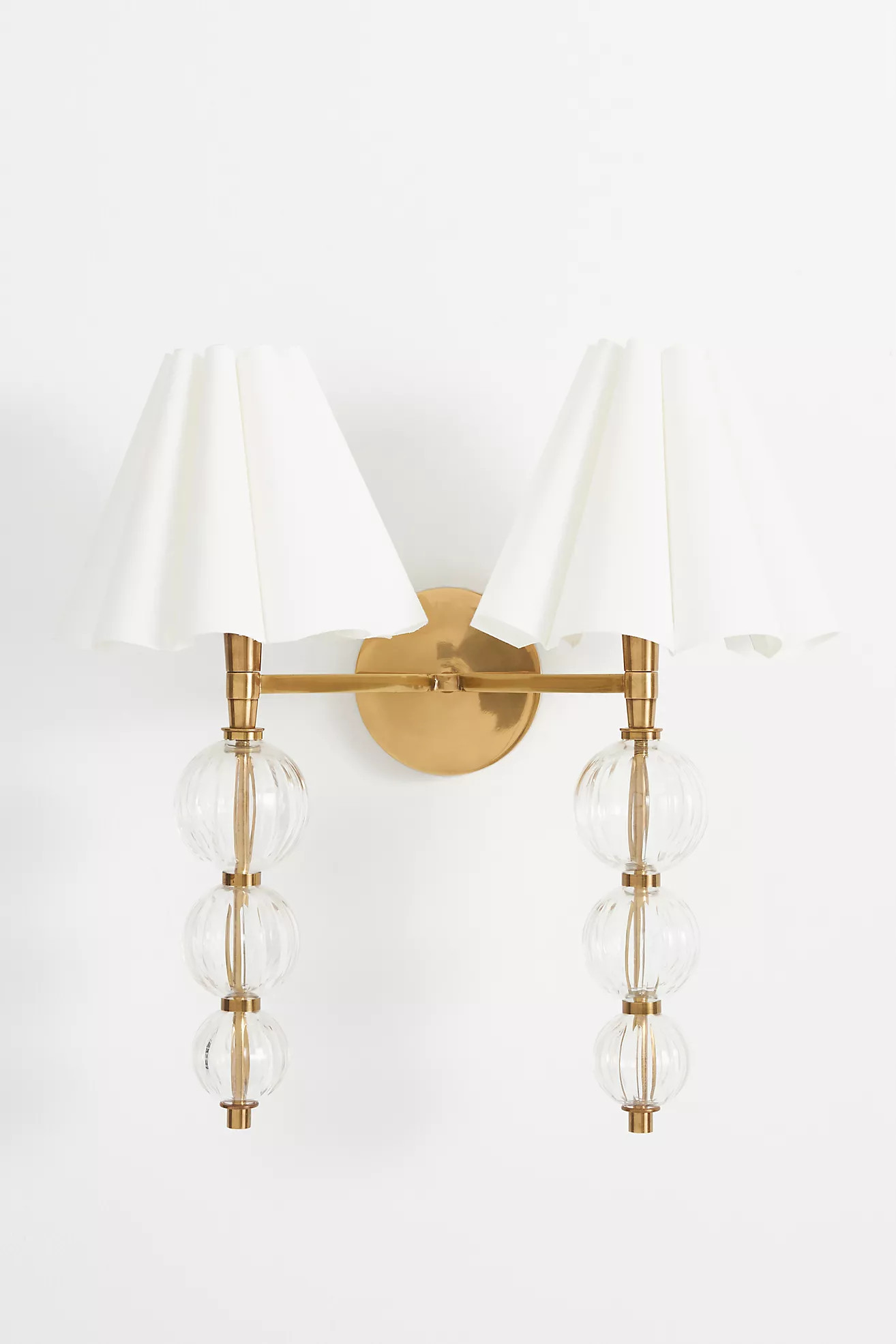 Giulia Cut-Glass Shaded Double Sconce | Anthropologie (US)