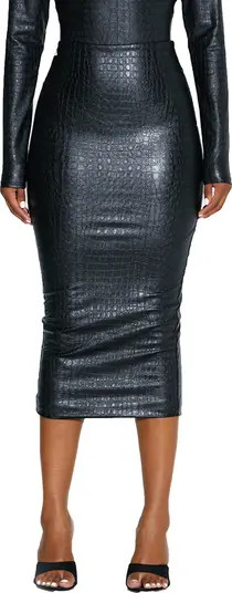 Naked Wardrobe The Crocodile Midi Skirt | Nordstrom | Nordstrom