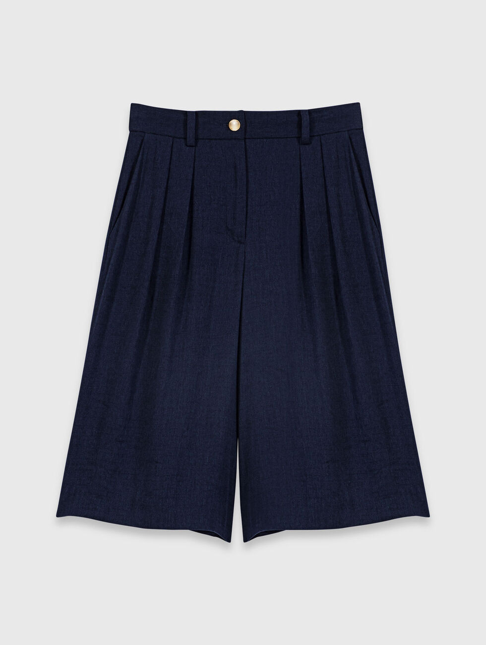 Linen-blend Bermuda shorts Blue for Women | Maje | Maje EU