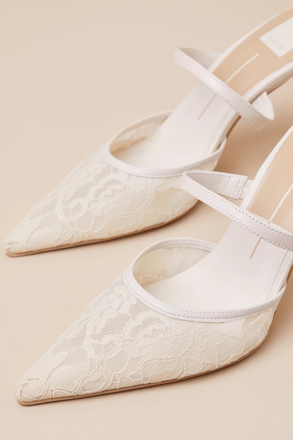Katik White Floral Lace Pointed-Toe Mule Pumps | Lulus