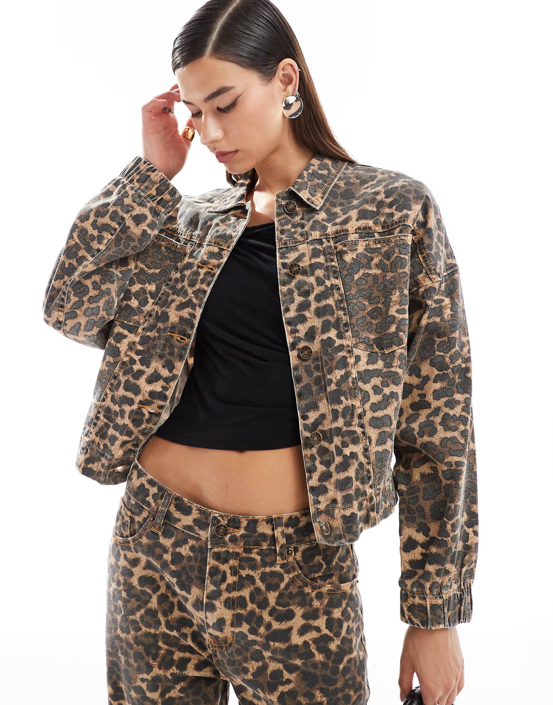 Lioness denim jacket in leopard - part of a set | ASOS (Global)