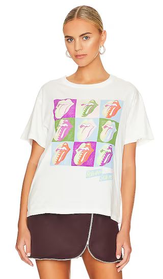 Rolling Stones 9 Licks Boyfriend Tee in Vintage White | Revolve Clothing (Global)