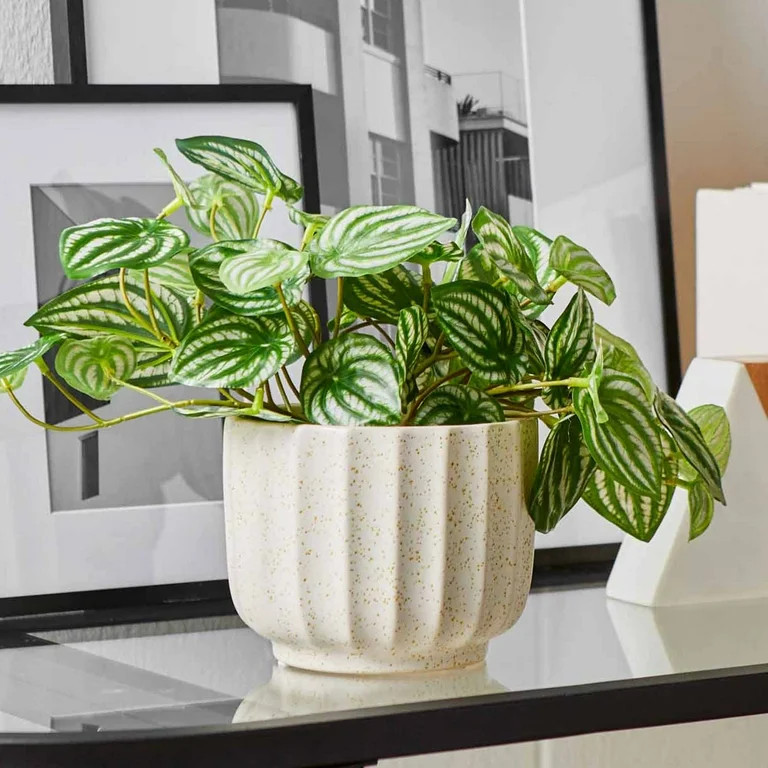 Better Homes & Gardens 4.5" Speckled Ribbed Ceramic Vase, Cream White, 1 - Piece | Walmart (US)