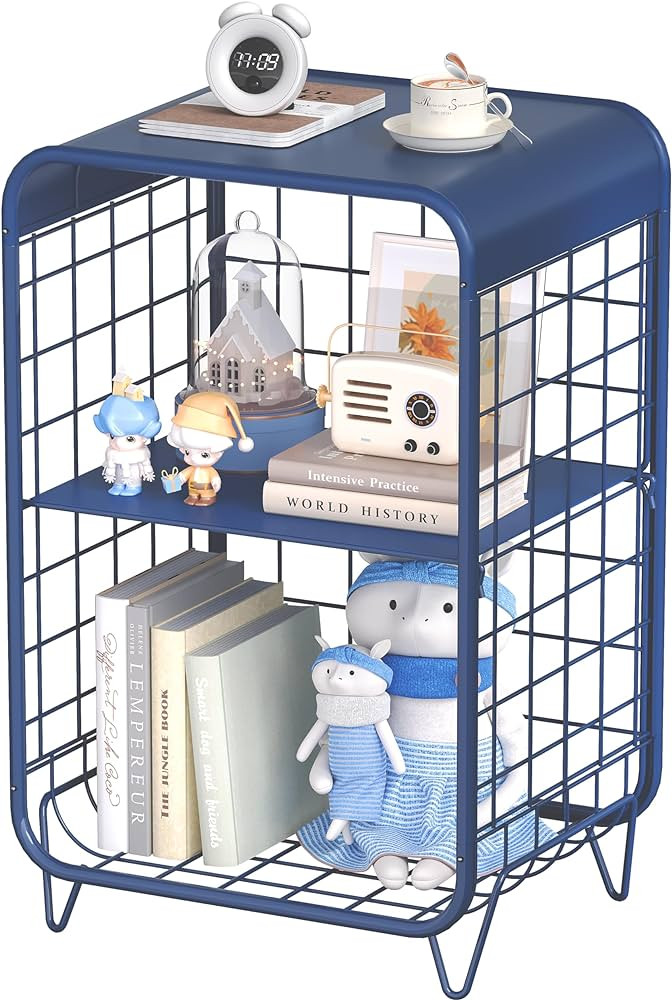 APEXCHASER Cute Nightstand,Metal Side Table,3-Tier Modern End Table with Storage Shelf, Unique Si... | Amazon (US)