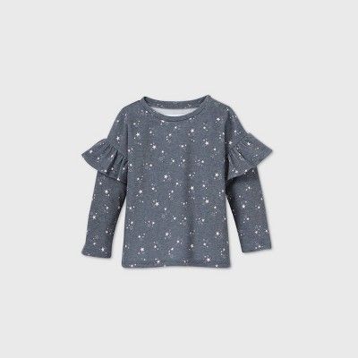 Grayson Mini Toddler Girls' Star Ruffle Sweatshirt - Navy | Target