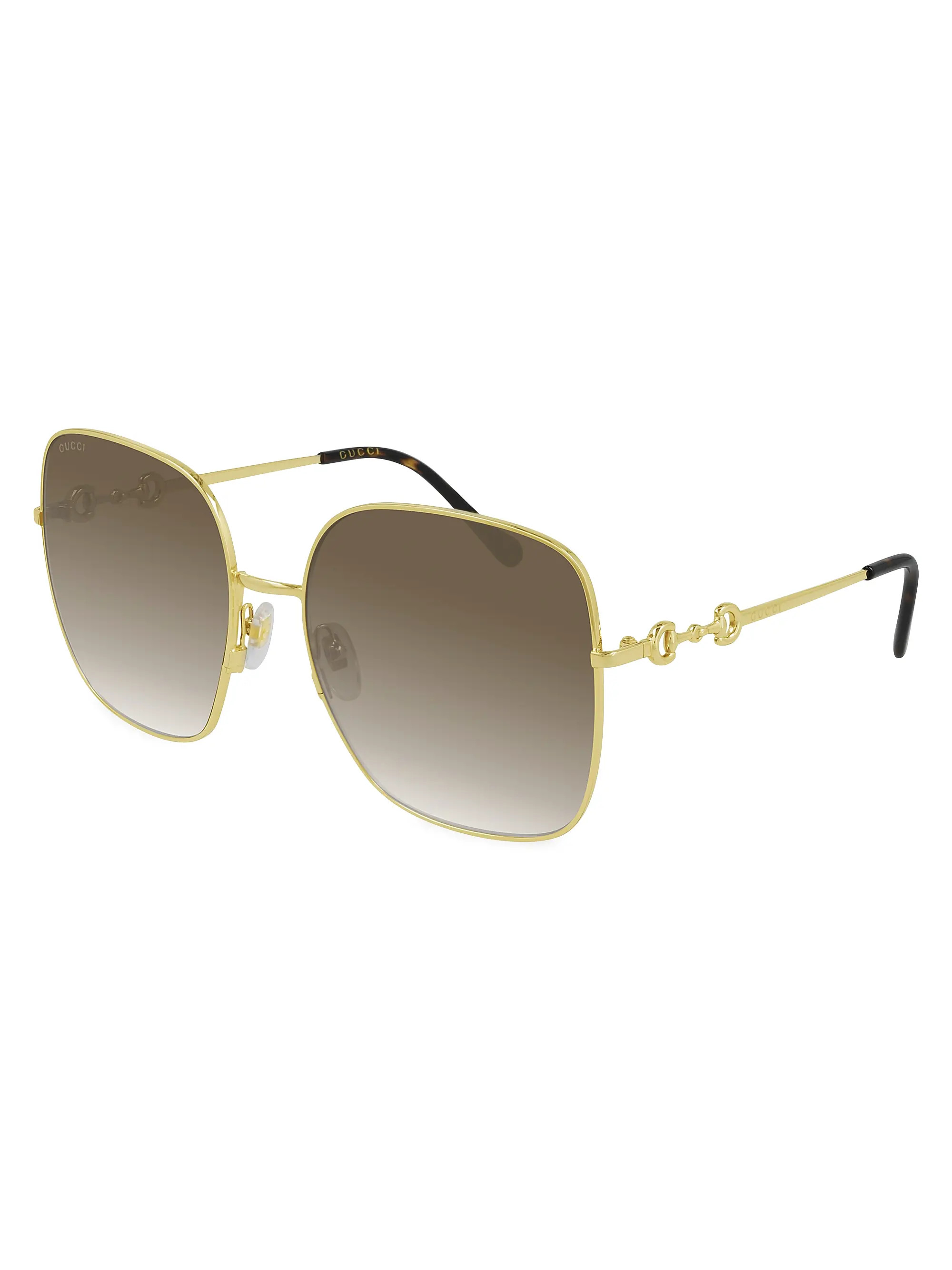 Horsebit 61MM Rectangular Sunglasses | Saks Fifth Avenue