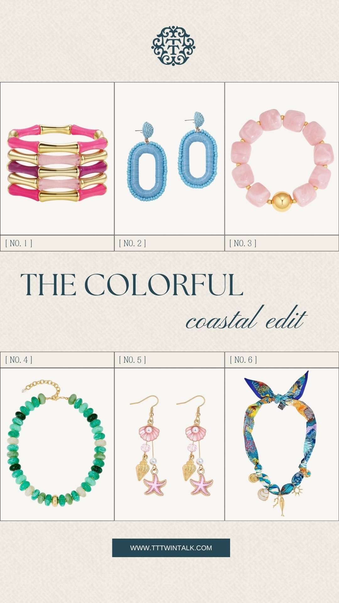The colorful coastal edit isn’t complete without the jewelry. These pieces are such an easy way to add a fun pop to simple outfits, whether you lean toward bold color or playful beach-inspired details. Stack, mix, or wear one standout piece and let it do the work.

#LTKSeasonal #LTKOver40 #LTKBeauty