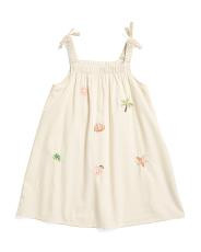 Little Girls Tropical Tie Strap Dress | TJ Maxx
