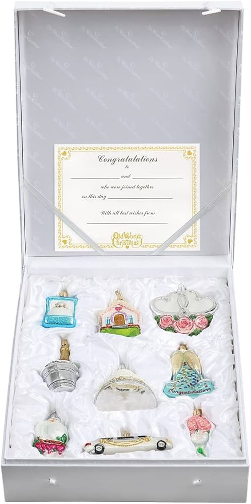 Old World Christmas Just Married Collection Glass Blown Ornament for Christmas Tree | Amazon (US)