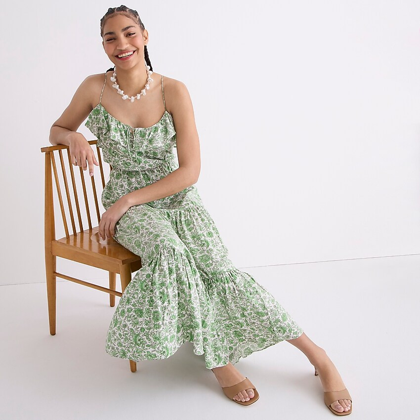 Tiered maxi dress in tossed floral | J. Crew US