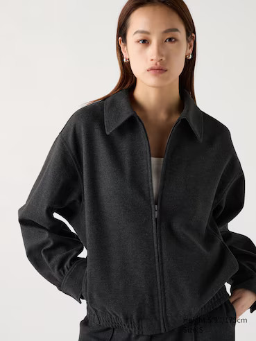 WOMEN'S BRUSHED JERSEY OVERSIZED BLOUSON | UNIQLO AU | Uniqlo Australia