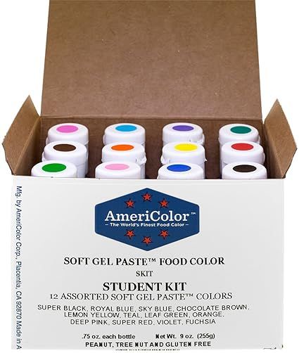 Food Coloring AmeriColor Student Kit, 12 .75 Ounce Bottles Soft Gel Paste Colors | Amazon (US)