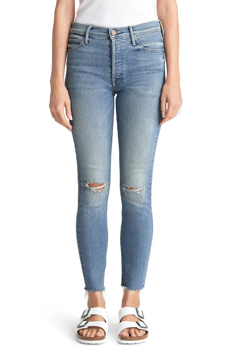 The Stunner Ripped High Waist Fray Hem Skinny Jeans | Nordstrom