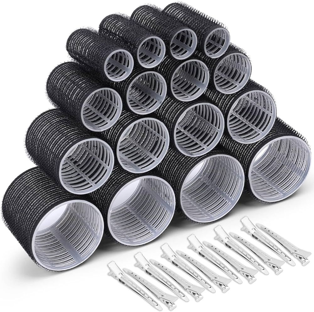 Rollers Hair Curlers 28 Pcs Set with 16Pcs Hair Curlers 4 Sizes (4 Jumbo Rollers, 4 Large Rollers... | Amazon (US)