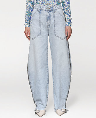 Women's Chain-Trim Barrel Leg Jeans | Macy's