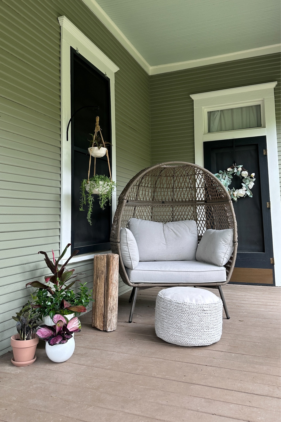 I never thought I’d love an egg chair, but this one is huge, comfy, and provides a little privacy screen from the neighbors! 🫶🏼

#LTKHome