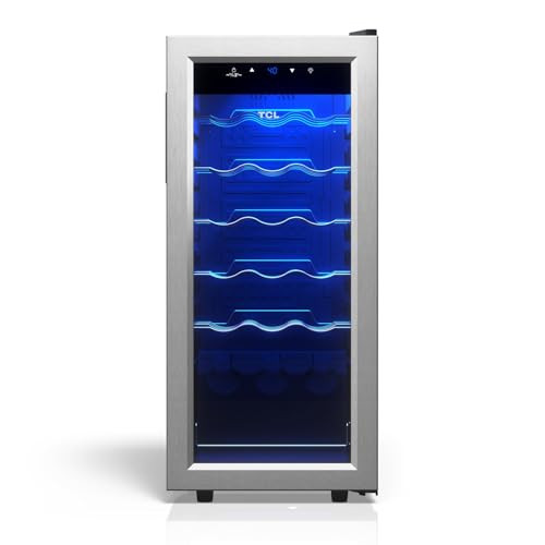 Amazon.com: TCL 18 Bottle 1.8 Cu Ft Wine Cooler, Freestanding Mini Fridge with Glass Doors, Low Noise Operation, Digital Controls & LED Lighting : Home & Kitche | Amazon (US)