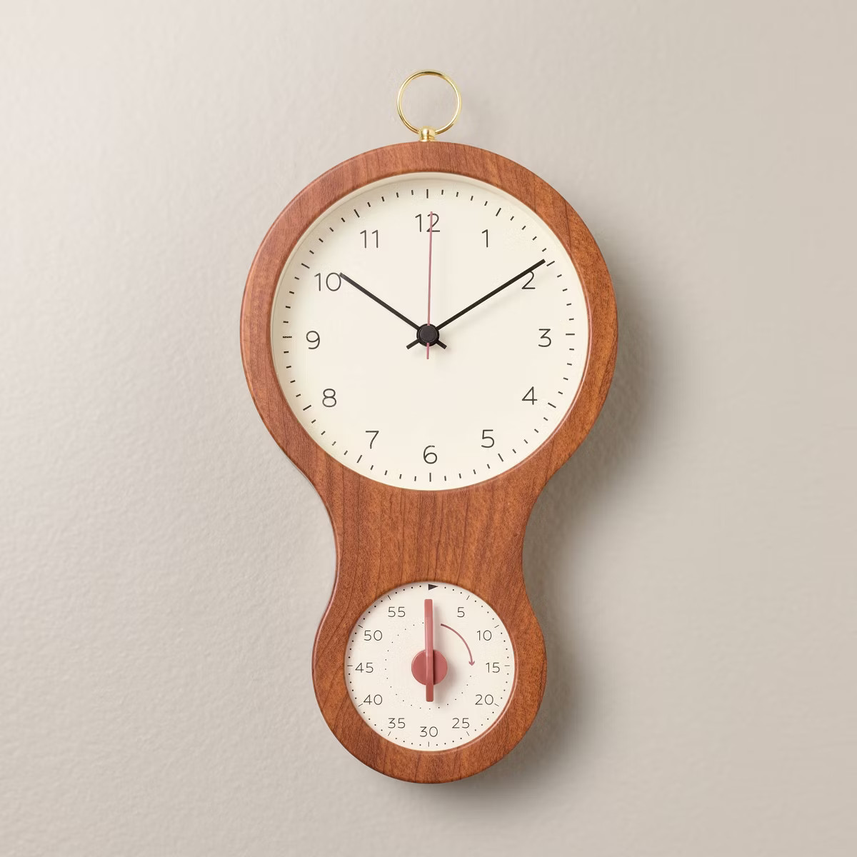 Wood and Brass Kitchen Clock and Timer - Hearth & Hand™ with Magnolia | Target