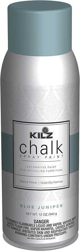 KILZ L540746 Chalk Spray Paint for Upcycling Furniture, 12 oz. Aerosol, Blue Juniper, 12 Ounce | Amazon (US)