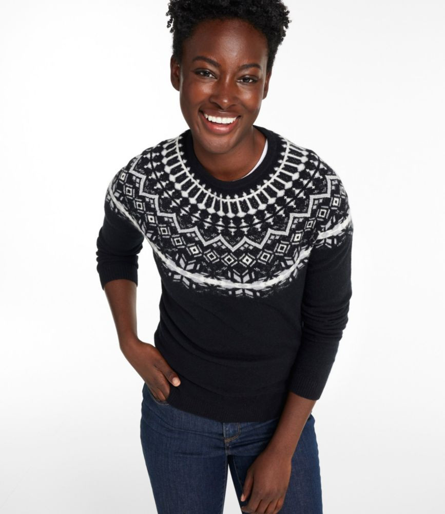 Women's Classic Cashmere Sweater, Crewneck Fair Isle | L.L. Bean