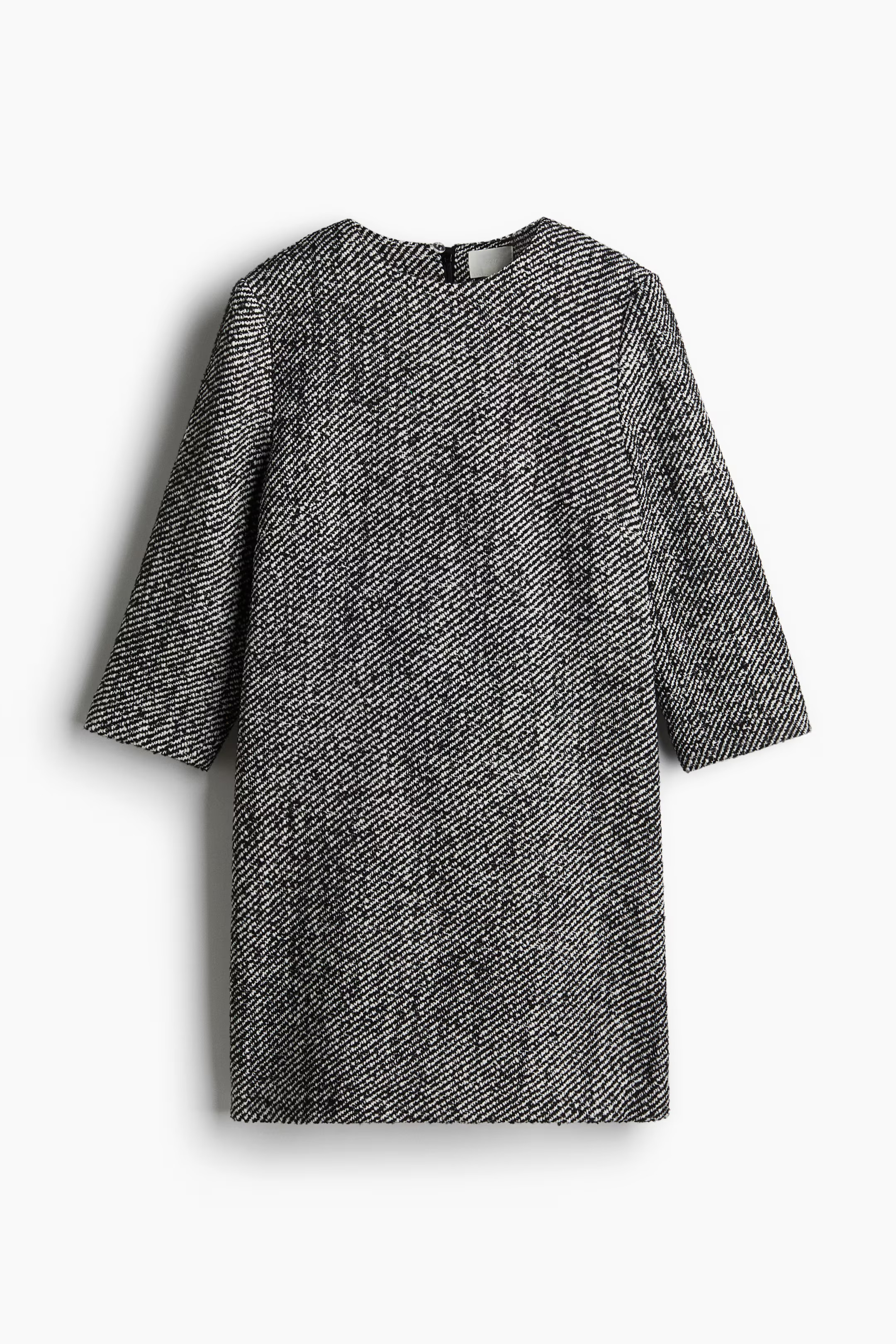 A-Line Bouclé Dress - Black melange - Ladies | H&M US | H&M (US + CA)