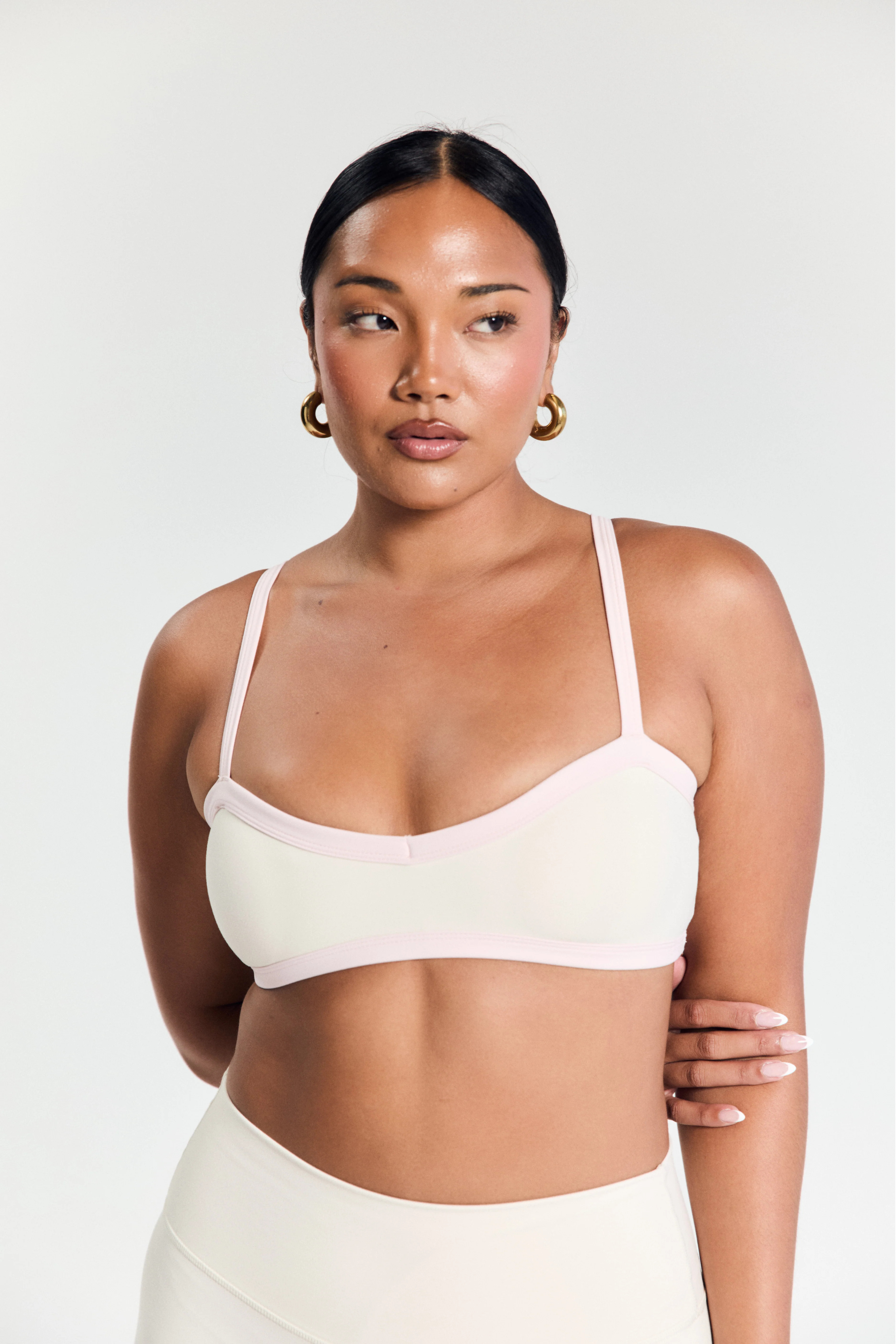 Pink/Cream Outline Crop | All for Mimi