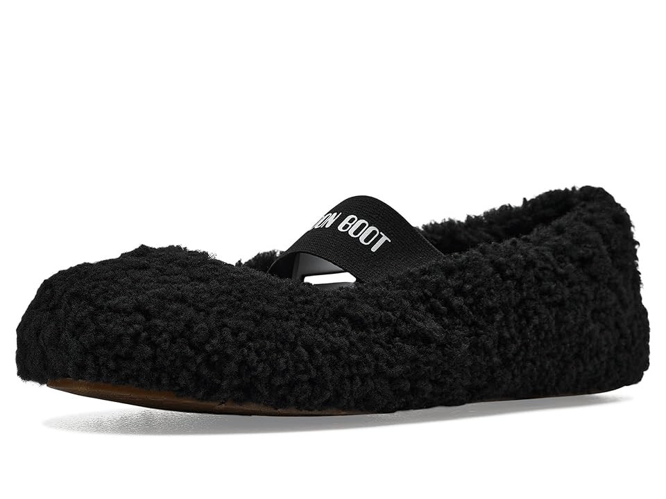 MOON BOOT Shearling Ballerina Women's Shoes Black : EU 40 (US Women's 8.5) B - Medium | Zappos