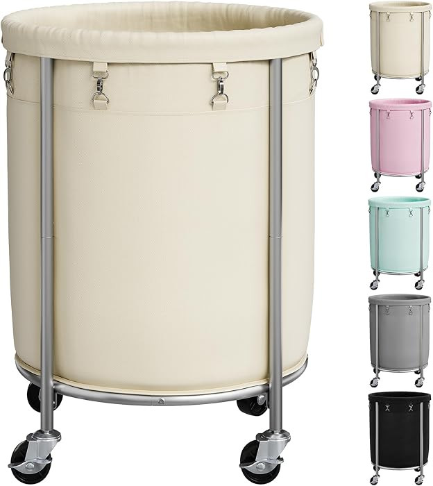 ELYKEN 190L Laundry Basket with Wheels, Large Rolling Laundry Hamper with Removable Liner Bag, Ro... | Amazon (US)