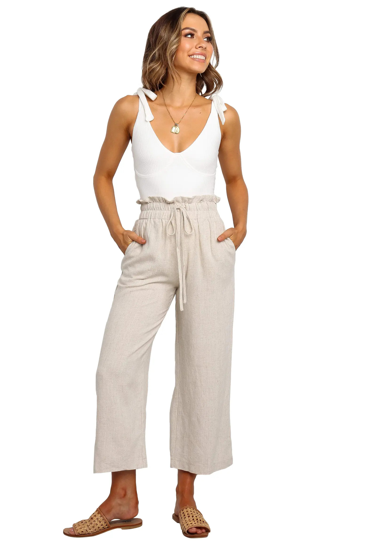 Hawthorne Linen Blend Wide Leg Crop Pants (Women) | Nordstrom | Nordstrom
