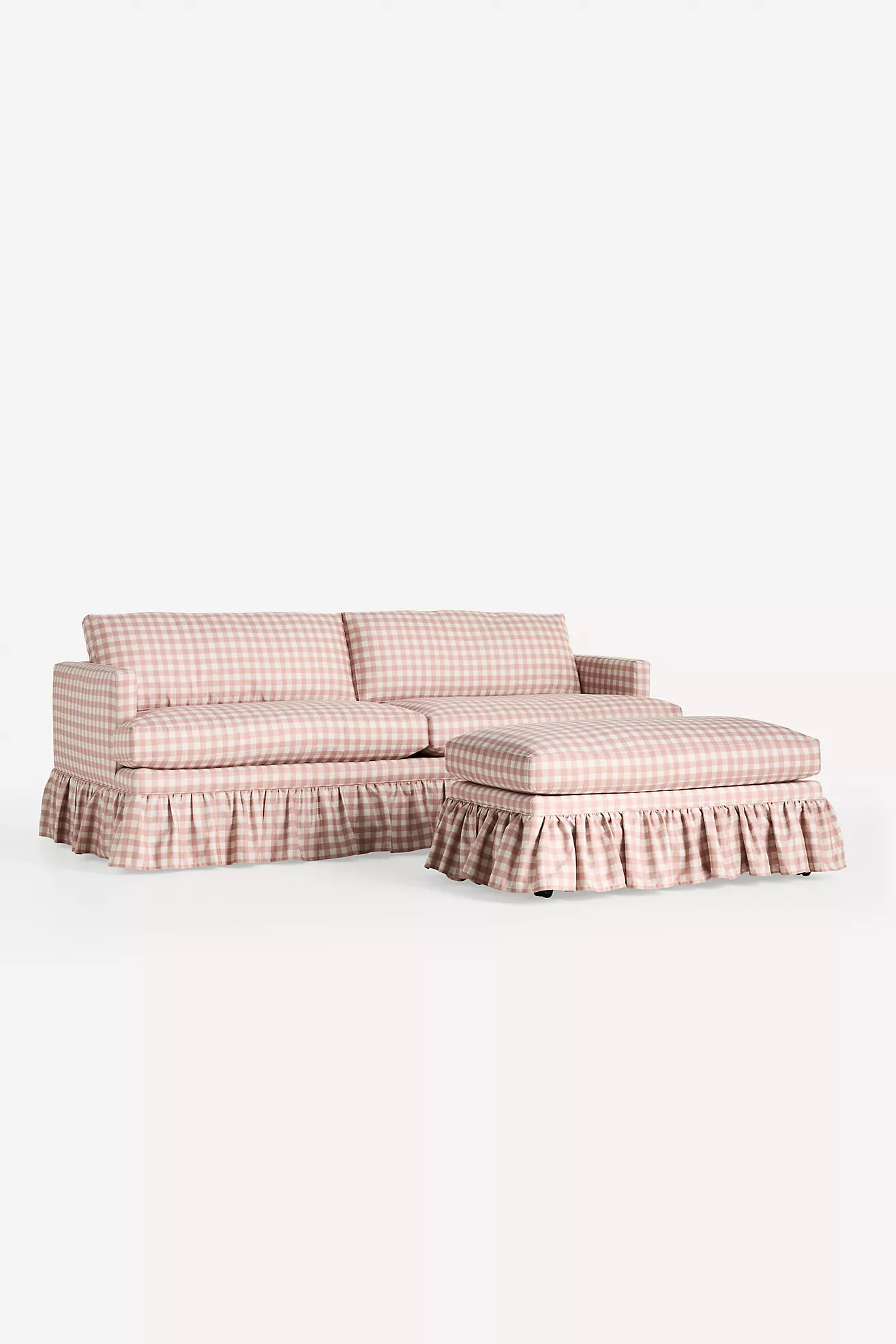 Bowen Ruffle Skirted Ottoman | Anthropologie (US)