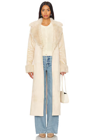 Show Me Your Mumu Penny Lane Long Coat in Beige from Revolve.com | Revolve Clothing (Global)