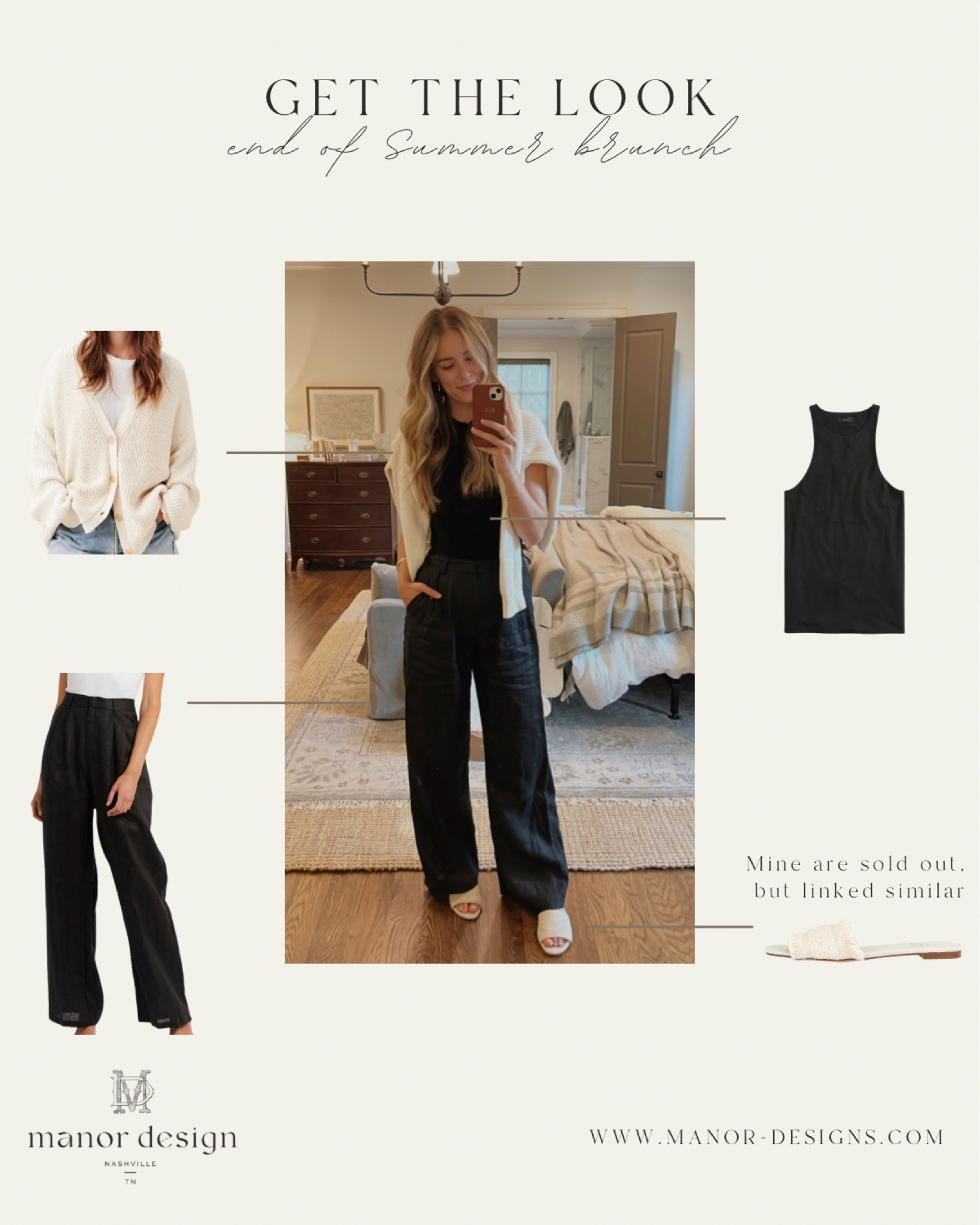 My fall brunch look breakdown 
Linen pants neutral sweater and slides 

#LTKSeasonal
