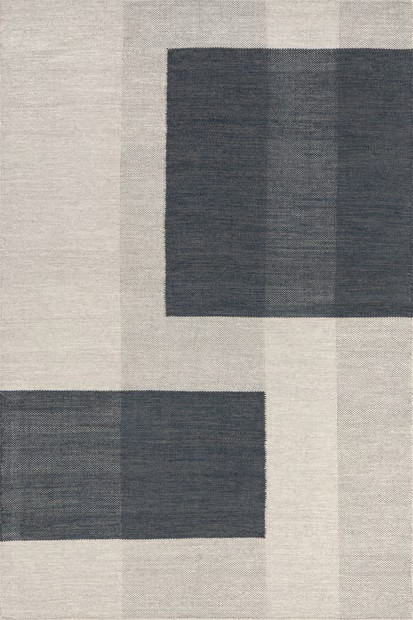 Grey Blue Jay Colorblocked Wool Area Rug | Rugs USA
