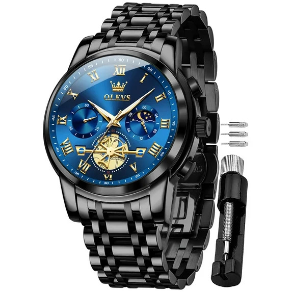 OLEVS Mens Watches Chronograph Business Dress Quartz Stainless Steel Waterproof Luminous Date Wri... | Walmart (US)