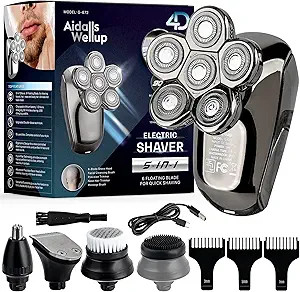 AidallsWellup Men’s 5-in-1 Electric Head Shaver for Bald Men - Head Shaver for Men - Anti-Pinch... | Amazon (US)