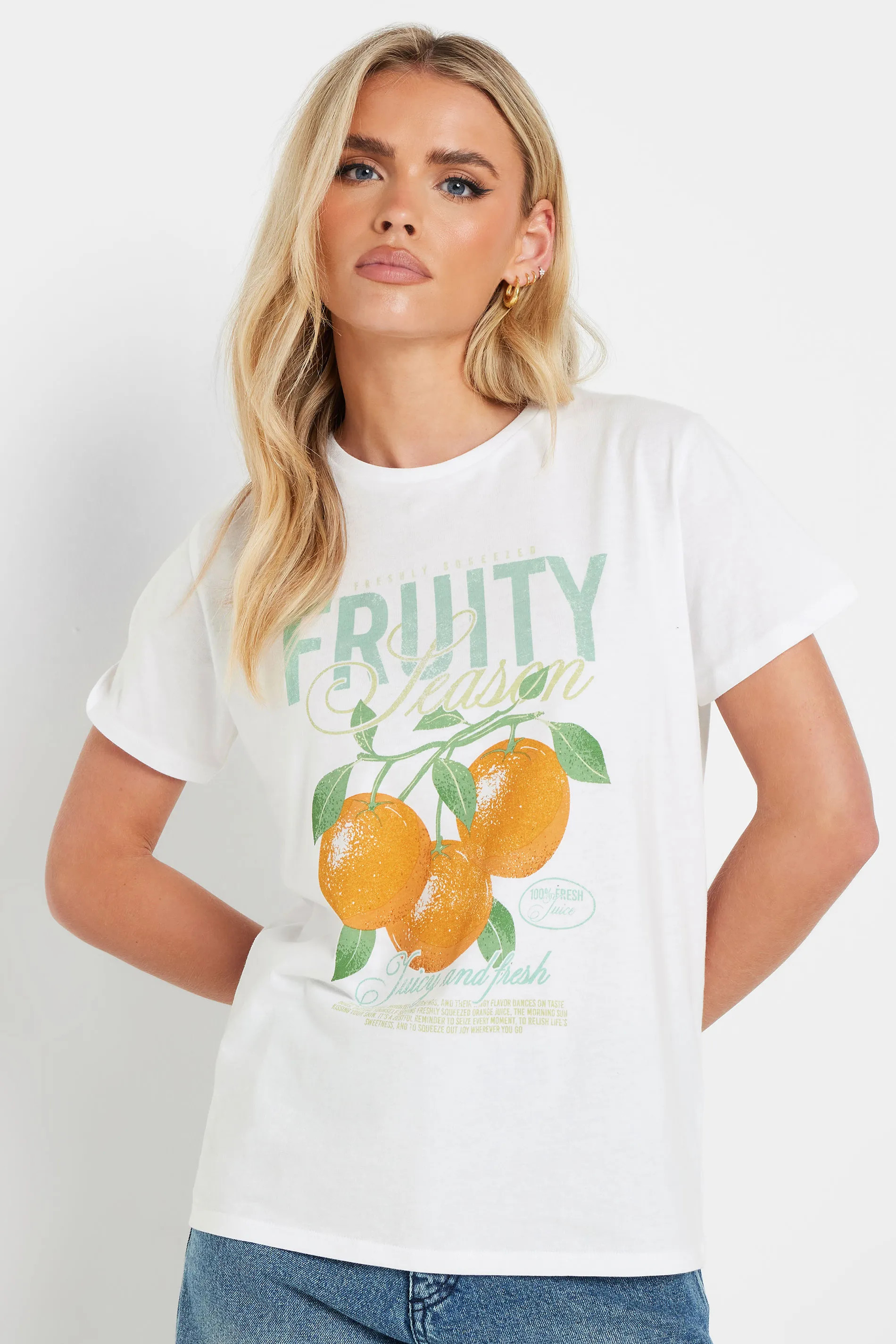 White PixieGirl Petite 'Fruity' Graphic T-Shirt | Debenhams | Debenhams UK