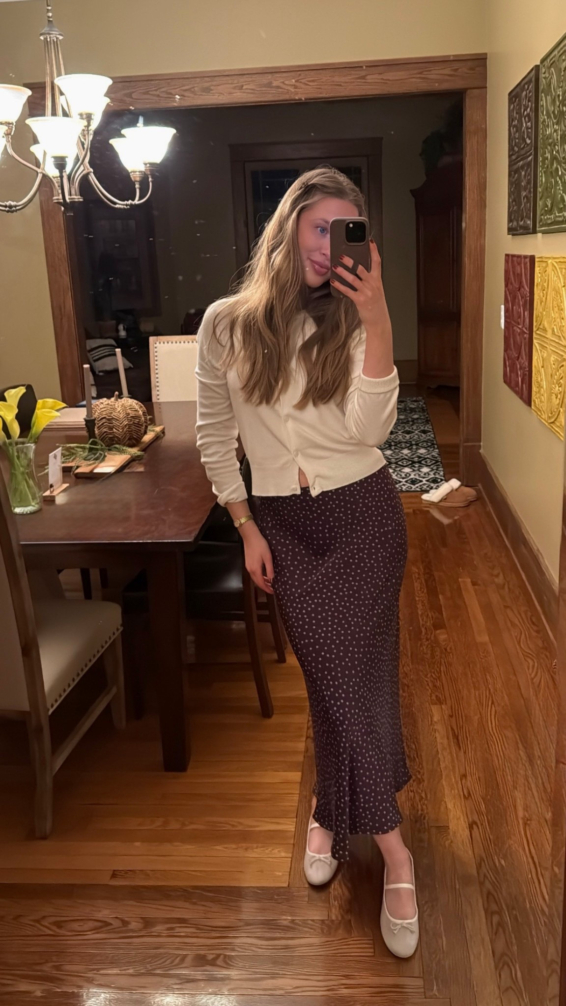 Wearing size M in my H&M cardigan (I also have this in pink in size S & I prefer the S, just depends how loose fitting you want it)
Zara skirt. Linked similar 
Dolce Vita Cadel Ballet Flats - I went down a full size in these (On sale rn & come in 4 other colors!) 
Amazon gold watch & small hair clips

#LTKFindsUnder50 #LTKootd