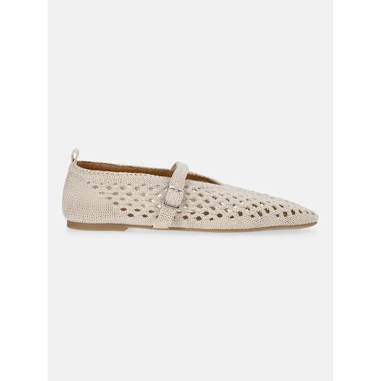No Boundaries Crochet Mary Jane Flats, Women's | Walmart (US)
