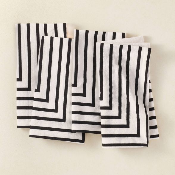 4pk Cotton Striped Napkins Black/White - Opalhouse&#8482; designed with Jungalow&#8482; | Target