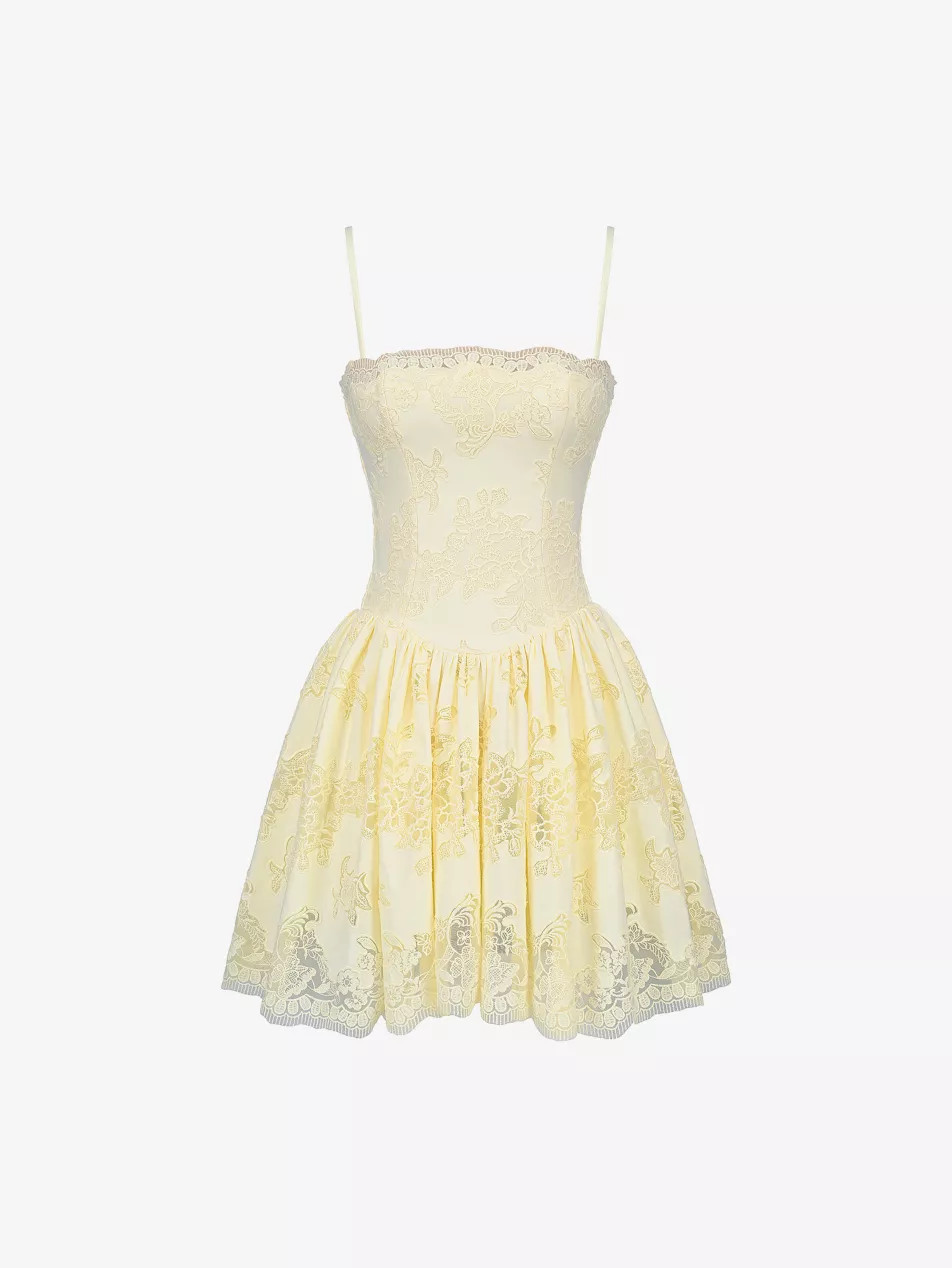 Chloe Broderie-Anglaise Cotton-Blend Mini Sundress | Selfridges