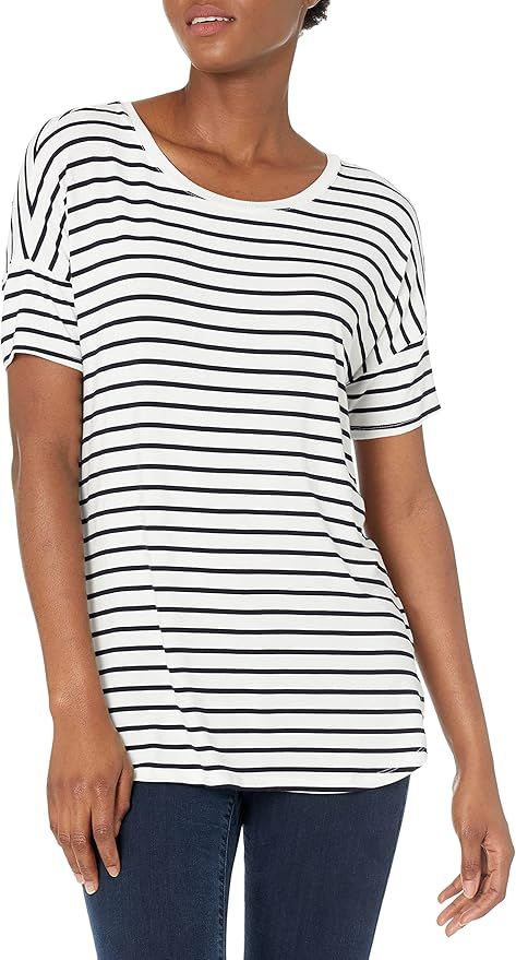 Amazon Essentials Women's Jersey Relaxed-Fit Short-Sleeve Drop-Shoulder Scoopneck Tunic (Previous... | Amazon (US)